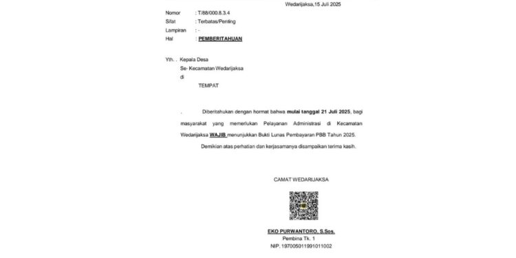 Beredar Imbauan Urus Administrasi Wajib Bayar PBB, Warga: Pelayanan Jangan Dikaitkan Bayar Pajak