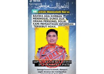 Polresta Pati Pastikan Kabar Meninggalnya 2 Polisi pada Demo 13 Agustus adalah Hoaks