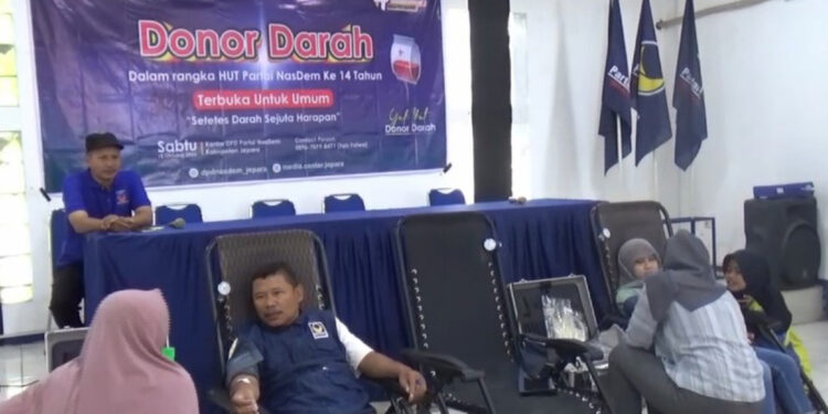 Sambut HUT ke-14, NasDem Jepara Gelar Donor Darah untuk Bantu PMI