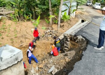 Jembatan Ambrol di Pelemgede Pati Langsung Diperbaiki Kontraktor