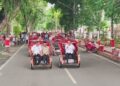 Bupati Grobogan Pimpin Konvoi Becak Listrik Bantuan Presiden Prabowo