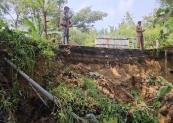 Tanggul Jembatan di Lumbungmas Pati Ambrol, Aktivitas Warga Terancam Lumpuh