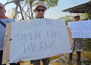 Tambak Digulung Rob Tunggulsari Pati, Junaidi Stres Sampai Masuk RS